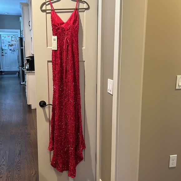 New Lavetir hot pink sequined prom dress - Picture 6 of 10